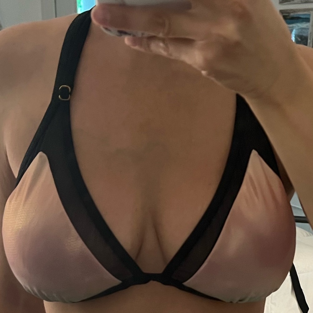 Multi-colored metallic bathing suit top